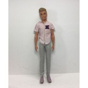 Mattel Barbie‎ Ken doll 2010 w / baseball jersey pants shoes 12in Molded Hair